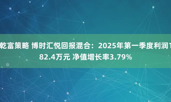 乾富策略 博时汇悦回报混合：2025年第一季度利润182.4万元 净值增长率3.79%