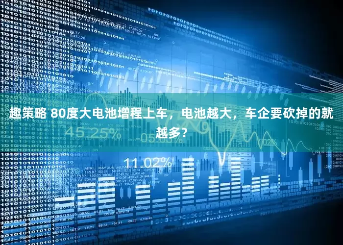 趣策略 80度大电池增程上车，电池越大，车企要砍掉的就越多？