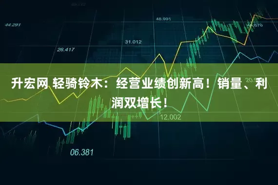 升宏网 轻骑铃木：经营业绩创新高！销量、利润双增长！